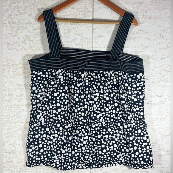 LOFT Black w/ White Polka Dots Tank Top with Wide Band Straps Size 14 - Picture 3 of 9